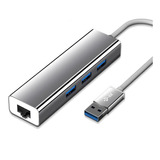 Adaptador De Red Usb 3.0 A Rj45 Ethernet + Hub Usb 3.0