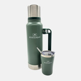 Set Matero Termo 1.3l +mate +bombilla Acero Inox. Aconcagua