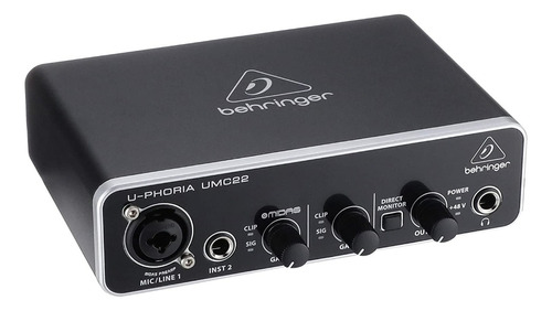 Interface De Áudio Behringer U-phoria Umc22 Studio - Preta