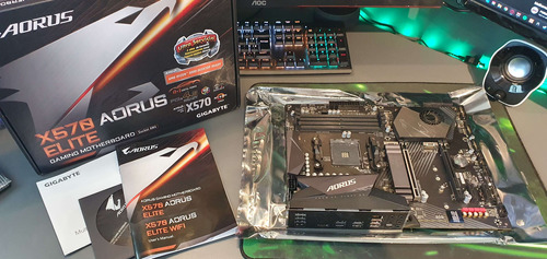 Gigabyte-x570 Aorus Elite Placa-mãe Do Computador, Amd Usada