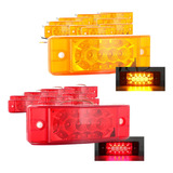 10 Plafon 16 Led Rectangular Camión Tráiler Estrobo 12-24v