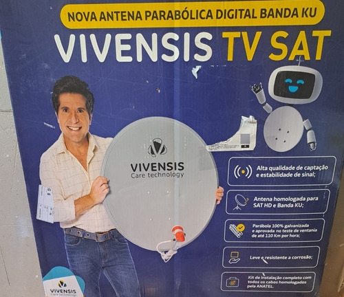 Kit Receptor Vivencies Parabólica Digital + Antena 60cm 