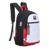 Mochila Nba Equipos Basket Urbana Escolar 24'' Baloncesto Color Blanco-rojo-negro Diseño De La Tela 16349