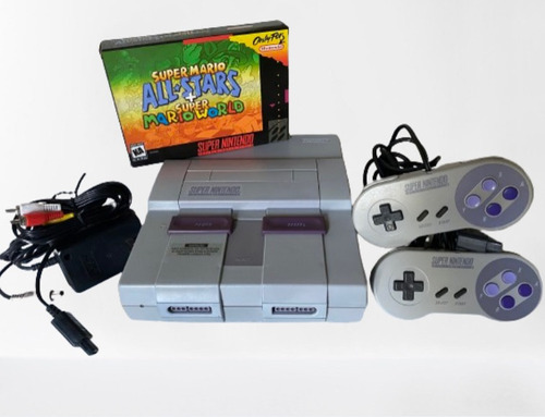 Console Super Nintendo Fat Usado Completo+ Fita Paralela Super Mario All Star+super Mario World