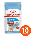 Royal Canin Medium Puppy Pouch De 140g Pack De 10 Sobre.