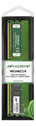 Memória Ram Pc Desktop 4gb Ddr4 2400mhz Macrovip Mv24n17/4