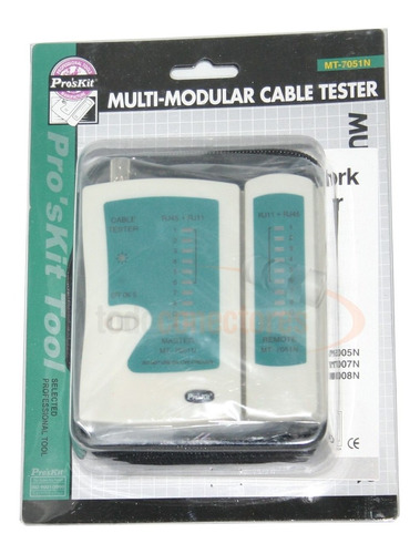 Tester Cable Red Rj11 Rj45 Bnc Proskit 7051n Probador Funda