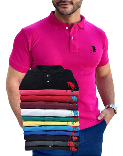 Camisa Gola Polo Masculina Grandes Marcas 12 Cores Revenda