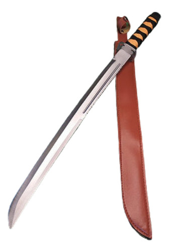 Espada Samurai Katana 70cm Com Fio Corte + Bainha Couro Zoro