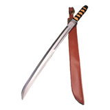 Espada Samurai Katana 70cm Com Fio Corte + Bainha Couro Zoro