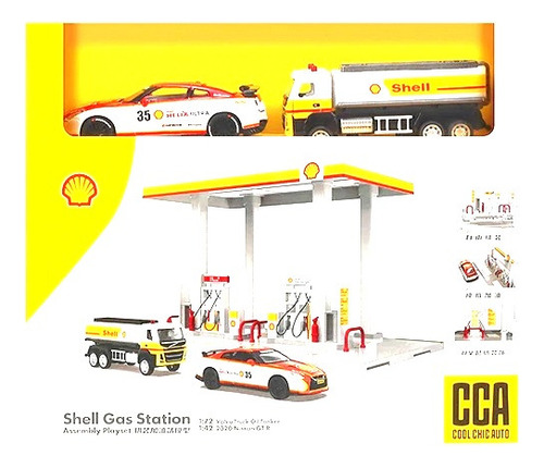 Diorama Estación De Servicio Shell 1:32 + Vehículos