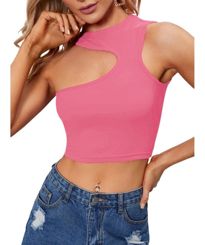 Top Sexy Para Mujer Asimétrico De Moda Casual #verbena