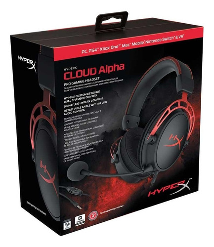 Kingston Audifonos Gaming Diadema Cloud Alpha Hx-hsca-rd/am Color Negro