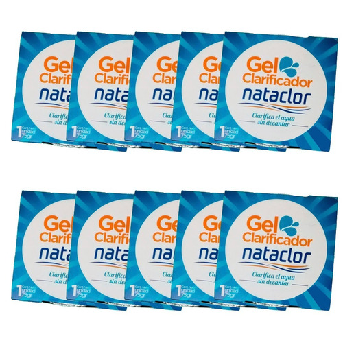 Kit X 10 Gel Clarificador Nataclor Clarificante 75 Gr Pileta