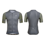 Jersey Ciclismo M/c Hombre Gw Mistura Gris Amarillo