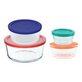 Paquete Utensilux Paquete Redondo Pyrex De 8 Piezas, 4 Recip