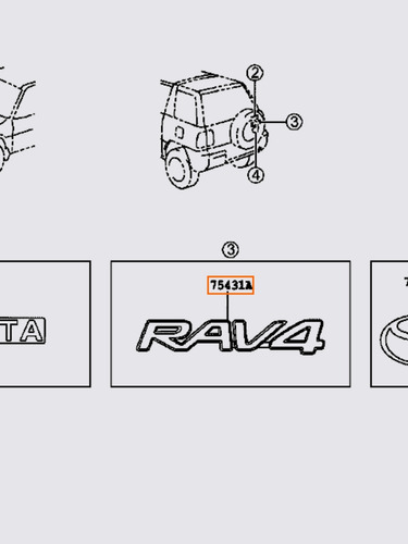 Emblema Portn Trasero Toyota Rav4 1994/00 Original  Foto 6