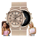 Relógio Technos Feminino Anadigi Curvas Rose Gold 9t33ac/1j