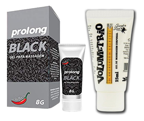 Lubrificante Gel Volumetrão E Black Prolong Penis Mais Duro