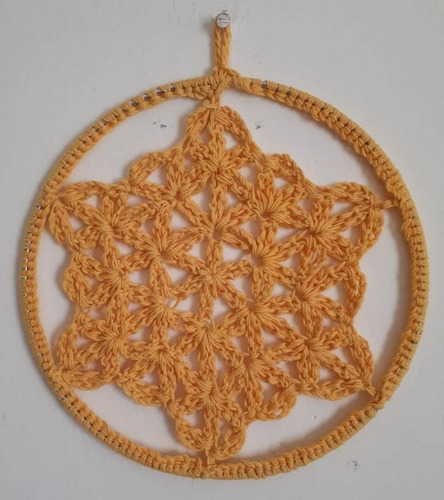 Atrapasueños Mandala Tejido Crochet Artesanal 20 Cm Hilo