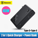 Cargador Usb 45w Pd Baseus Gan Power Bank 10000mah 2 Es 1