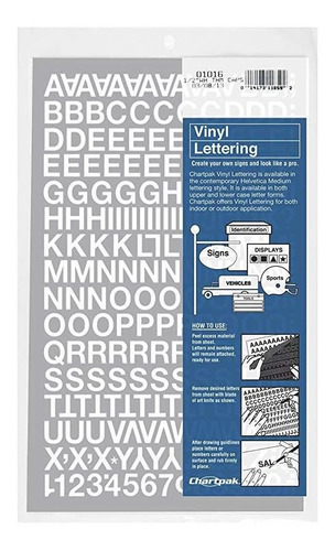 Chartpak Vinilo Autoadhesivo Capitales Letras Y Números, 1/2