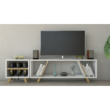 Mueble Tv Lcd Smart Rack Nordico + Bodega Diseño Minimalista