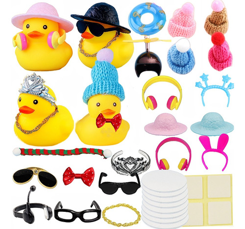 Set Patito Amarillo Con Casco Collar Gafas Otros Accesorios