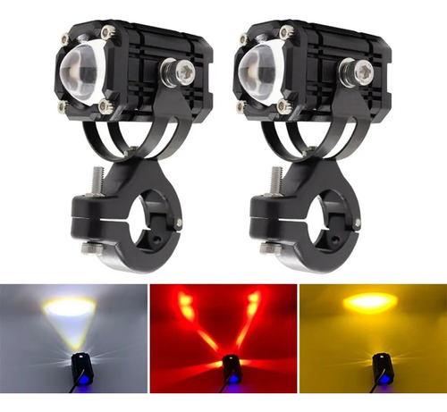 Par Faros Auxiliares Moto Exploradoras U7 Angel Moto Led