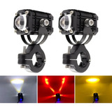 Par Faros Auxiliares Moto Exploradoras U7 Angel Moto Led