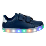 Tênis Infantil Masculino Led Casual Conforto Carrapicho Novo