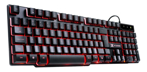 Teclado Gamer Vinik Vx Hydra Led Vermelho Abnt2 Preto Gt702