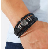 Pulsera Hombre Cuero Mod 3 Incluye Caja 