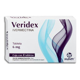 Ivermectina 6 Mg Veridex Caja 4 Tabletas Maver Laboratorios