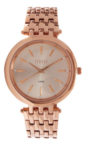 Reloj Feraud Mujer Acero Todo Rose Piedras 50mts Lf20033lr