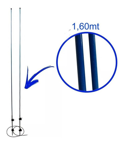 Par Antena Lateral Fibra Caminhão Mb 1113 608 1114 1518 2013