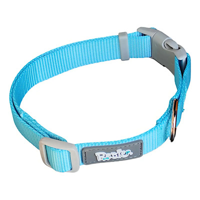 Collar Plano Ajustable Azul Perro Mediano Petit Ancho 50cm