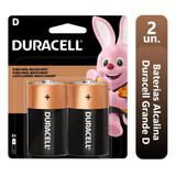 Pilha Bateria D Grande Alcalina Duracell 2 Unidades C/ Nota