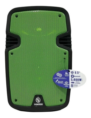 Parlante Sonivox Vs-ss2135 Portátil Con Bluetooth Verde 