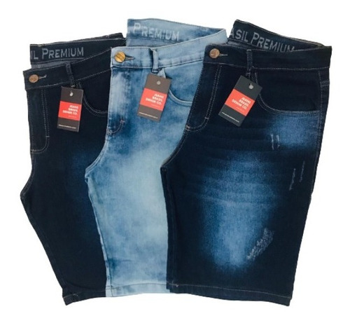 Kit 3 Bermudas Jeans Masculina Atacado