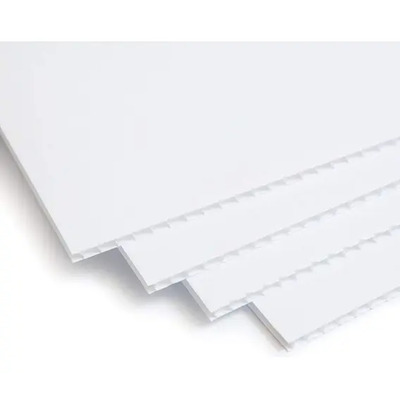 Coroplast Lamina Plastico Corrugado 61 X 40 Cm Paq 2 Piezas Blanco