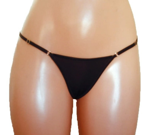 Tanga Con Pompón R 646 Negro Hilo Dental - Fun*