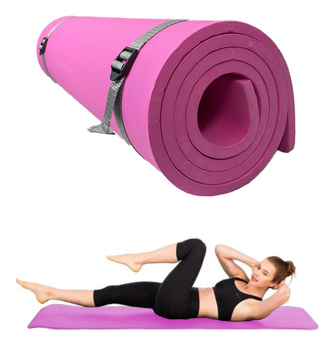 Tapete Yoga 61x165cm Grueso 14mm Ejercicios Pilates Fitness