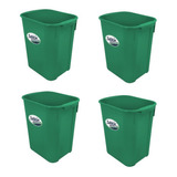 4 Pack Bote De Basura Rectangular 20 L Color Verde