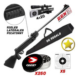 Rifle Aire Comprimido 5.5 Mira Funda Balines Blancos Rieles