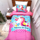 Acolchado Infantil Unicornio + Almohada