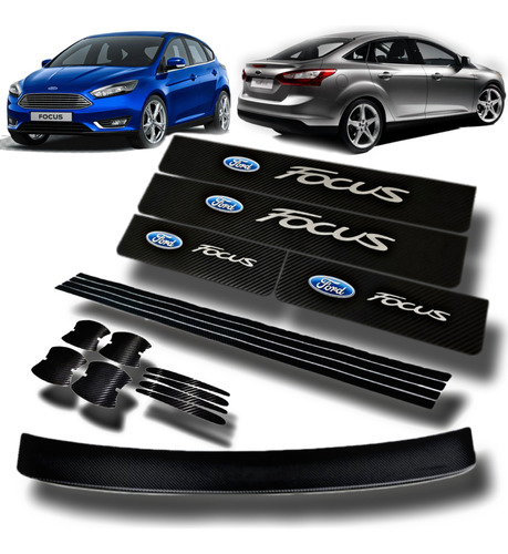 Protector Cubre Zocalos Ford Focus 3 Carbono Accesorio 