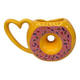 Caneca Donuts Rosquinha Cerâmica Decorada Rosa Granulado