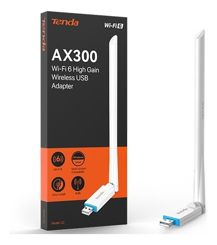 Adaptador De Red Usb Tenda U2 Antena De Alta Ganancia Ax300