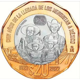 Moneda 20 Pesos 100 Años De La Llegada De Los Menonitas 2022